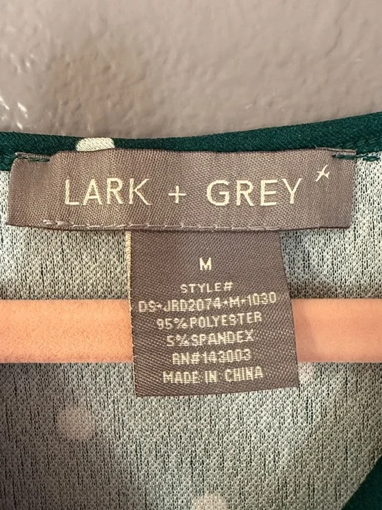 Lark + Grey Green Polka Dot Wrap Midi Dress - Picture 2 of 4